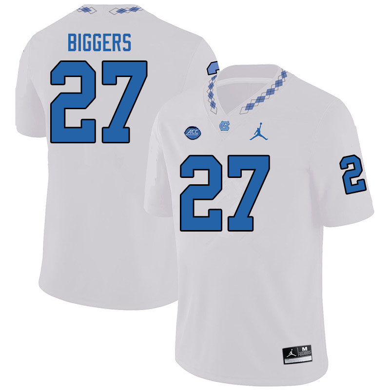 Jordan Brand Men #27 Giovanni Biggers North Carolina Tar Heels College Football Jerseys Sale-White